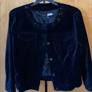 Black velvet Studded jacket fully lined
